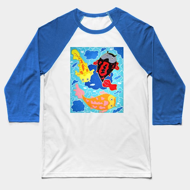 Koi Fish Baseball T-Shirt by Bucket Hat Kiddo